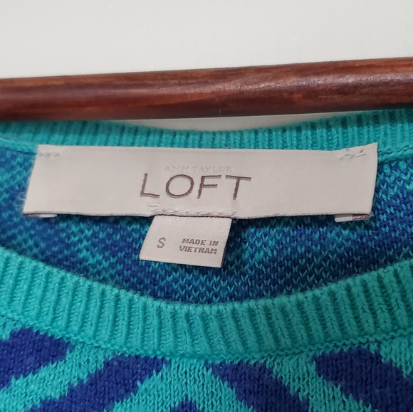 Loft Knit Geometric Print Short Sleeve Top - Picture 3 of 5